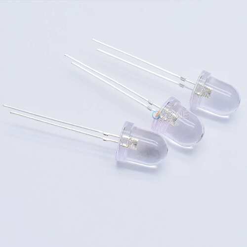 8mm透明白灯f8白发红暖白黄蓝翠绿UV395nm插件led灯珠发光二极管