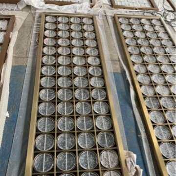 新品不锈钢屏风客厅入户玄关隔断新中式仿古镂空加厚玄关屏风装饰