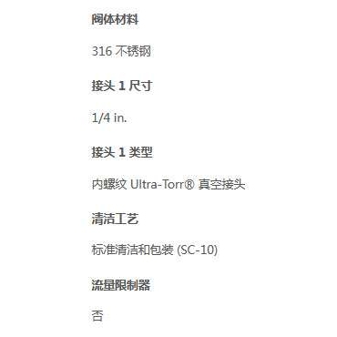 世伟洛克SS-4-UTN不锈钢316 Ultra-Torr 螺母, 1/4 in.内螺纹 NPT