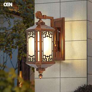 壁灯新中式户外防水别墅大门阳台庭院超亮复古室外院子LED墙灯