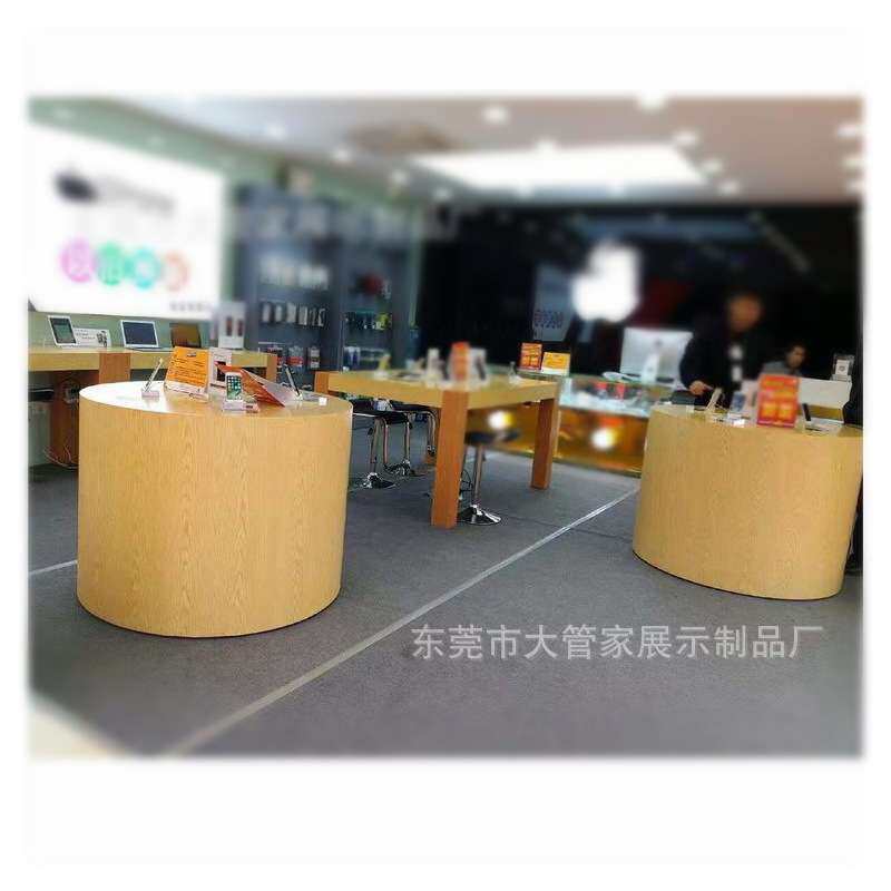 手机展示桌中岛体验台烤漆展台圆桌展示台维修台手机柜台 厂家