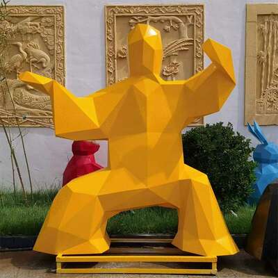 户外不锈钢打太极人物雕塑公园草地校园景观运动装饰品雕塑不锈钢