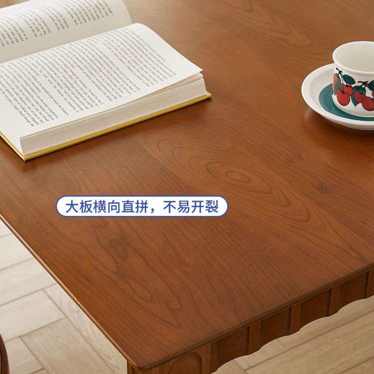 北欧实木餐桌 家用小户型储物多功能书桌餐厅复古原木餐桌椅组合