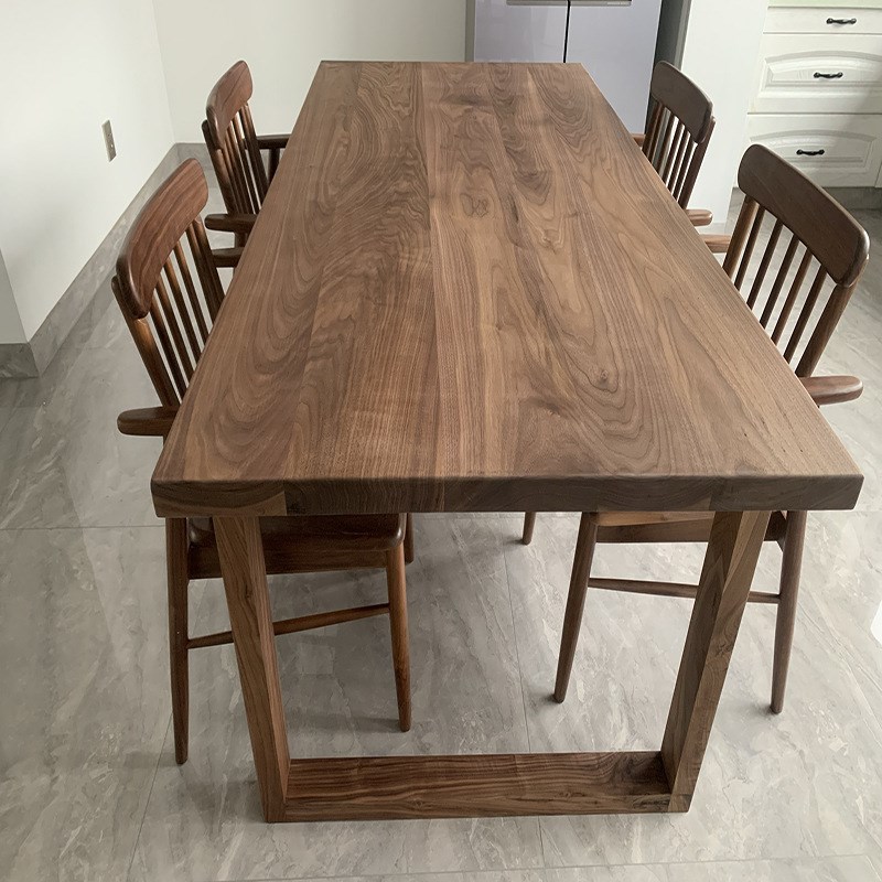 北美黑胡a桃木实木板樱桃木白蜡木升降桌面吧台面餐桌面板原木大