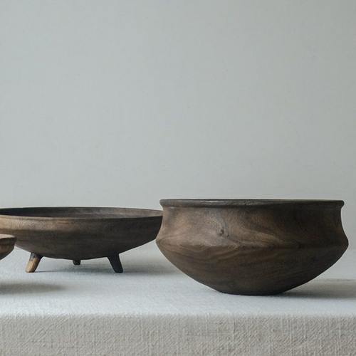 家居装饰盆实木手工艺术品木制高级感果盘酒店民宿装饰摆件