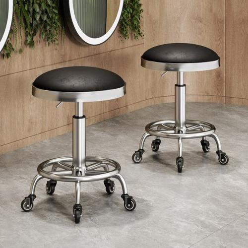 美容凳子美容院大工凳升降滑轮椅子理发店发廊剪发圆凳子