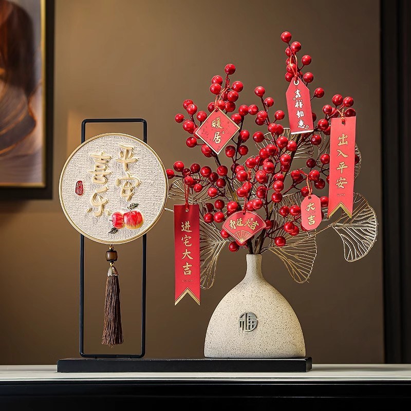轻奢客厅花瓶h玄关摆件乔迁之喜礼物家居电视柜屏风装饰新中式