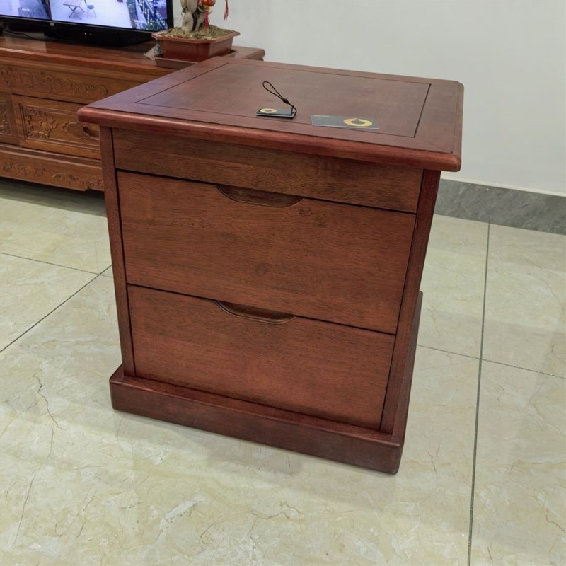 实木中式现代简约暗格床头柜带卡片钥匙隐藏N暗层抽屉卧室保险防