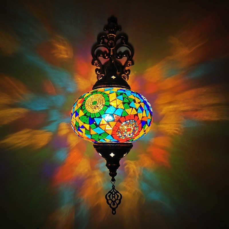 欧式复古浪漫异域古典过道走廊阳台酒店KTV咖啡U厅玻璃装饰壁灯