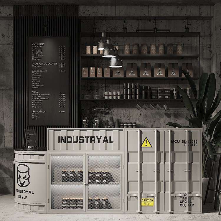 工业风铁艺吧台收银台集装箱奶茶店服装店创意复古前台接待台
