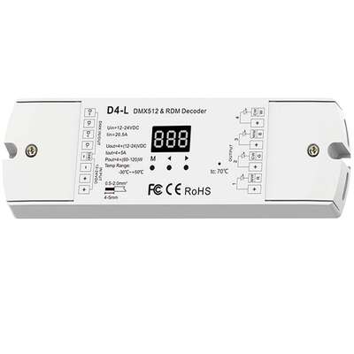D4-L RGB/RGBW控制器模式或4通道调光器模式可选12-24V5A*4CH数显