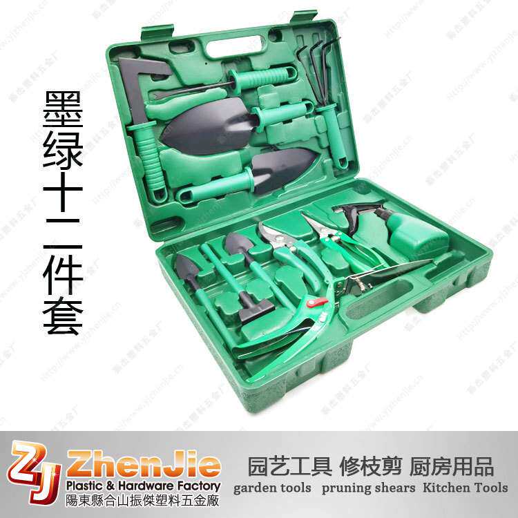 现货新款十二件套园艺工具套装花园用具铲耙锹剪喷壶多用园林用品