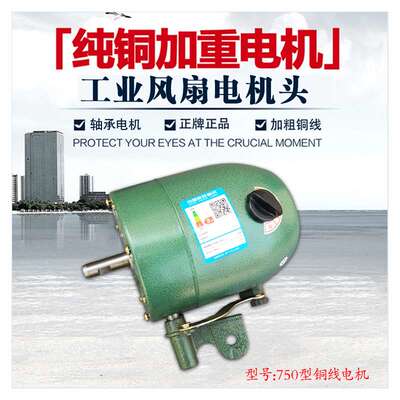 工业落地扇壁挂扇电机头FS-75纯铜线牛角扇大功率电机头220V/380V
