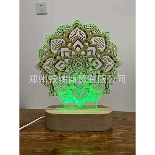 Mandala Yoga Room Night Light LED 七彩曼陀罗花装饰摆件