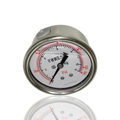 供轴向全钢充油压力表轴向不锈钢耐震振注油YNBF60Z 11KG 160PSI