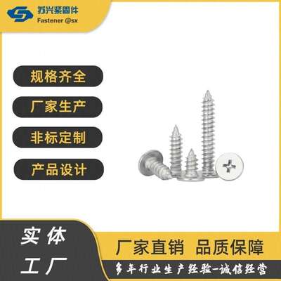 CA镀镍加硬十字槽大平头尖尾自攻螺丝钉扁平头自攻钉ST2头部加大5