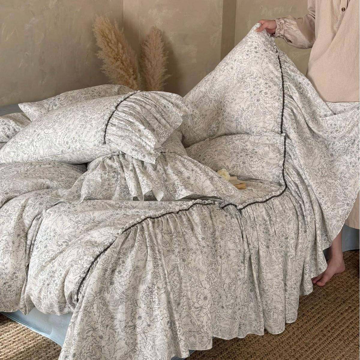 小碎花全棉双层纱四件套浪漫复古纯棉亲肤1.8m被套床单