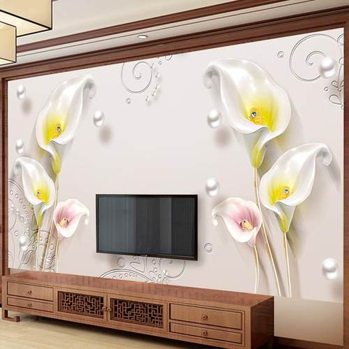 墙贴壁画贴纸壁纸温馨花卉现代房间卧室客厅自粘整张墙纸