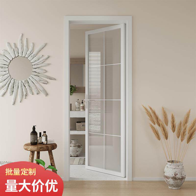 现代简约平开门钢化玻璃门家用室内工程门铝合金浴室厕所卫生间门