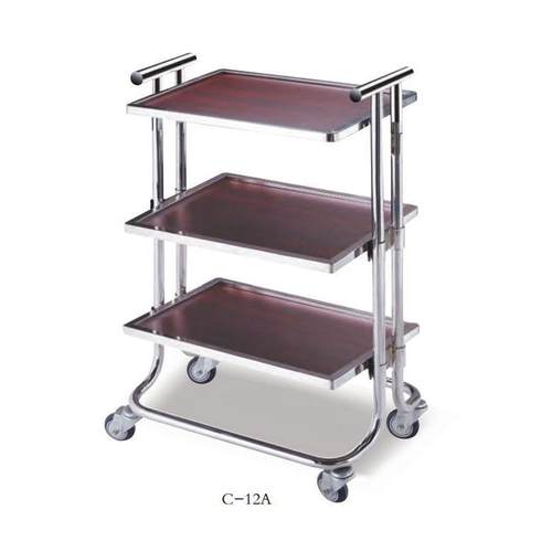 南C-12A送餐车加厚三层小推车收餐车收碗车餐厅上菜车商用火锅车