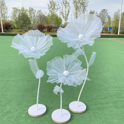 新款仿真 丝网花 罂粟花户外婚礼派对装饰橱窗摆设拍摄道具三件套