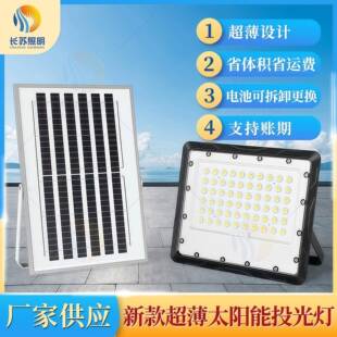 长苏私模新款太阳能充电投光灯超薄可拆卸电池省体积智能庭院壁灯