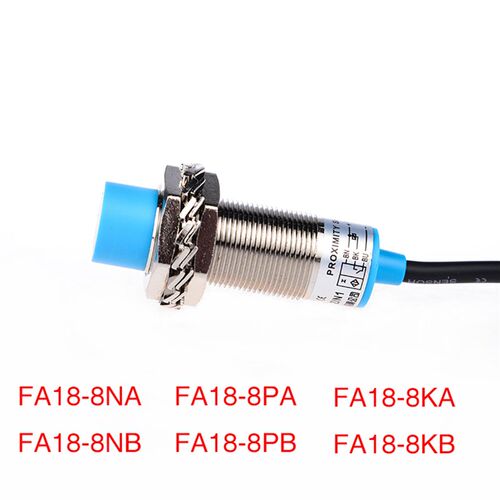 FA18-8NA KA接近开关感应器24v直流三线npn pnp常开金属感应m18