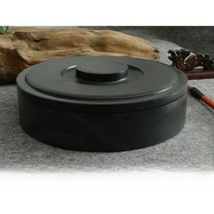 实用包邮 正宗歙砚砚台八8寸带盖大号圆池砚笔洗墨海原石文房四宝