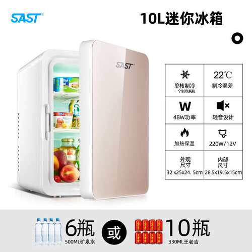 SAST  10L家车两用迷你冰箱 家用小冰箱 冷藏冰箱 冷暖恒温箱