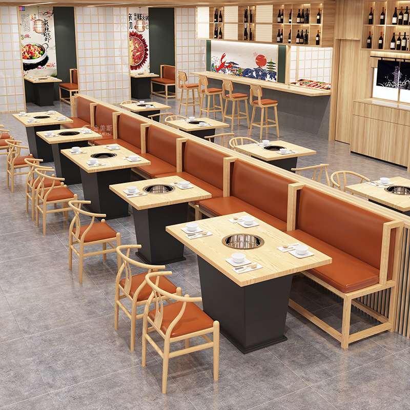 餐饮火锅店桌椅沙发烤肉店西餐厅卡座沙发饭店餐馆餐桌椅