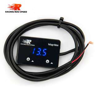 汽车改装电压测量表 通用赛车电压计9~16V数显LED红光/蓝光仪表
