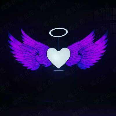 商场房地产美陈摆件手臂挥动感应发光翅膀互动道具暖场活动设备