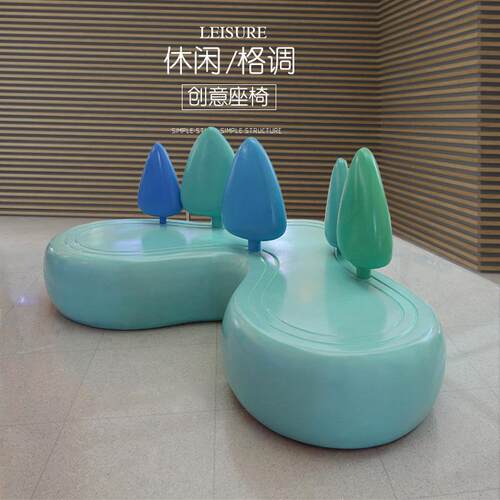 玻璃钢座椅商场休闲椅创意雪糕造型坐凳户外公共区异形美陈休息椅