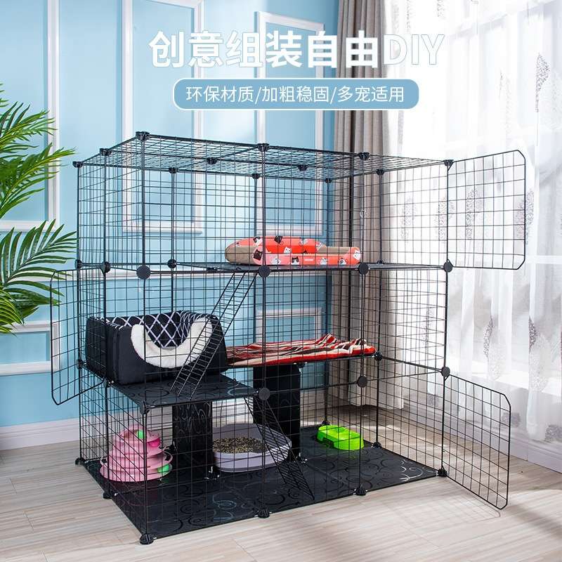 猫笼子家用塑料狗围栏猫舍双层狗笼猫栅栏防跳猫围栏室内宠物围栏