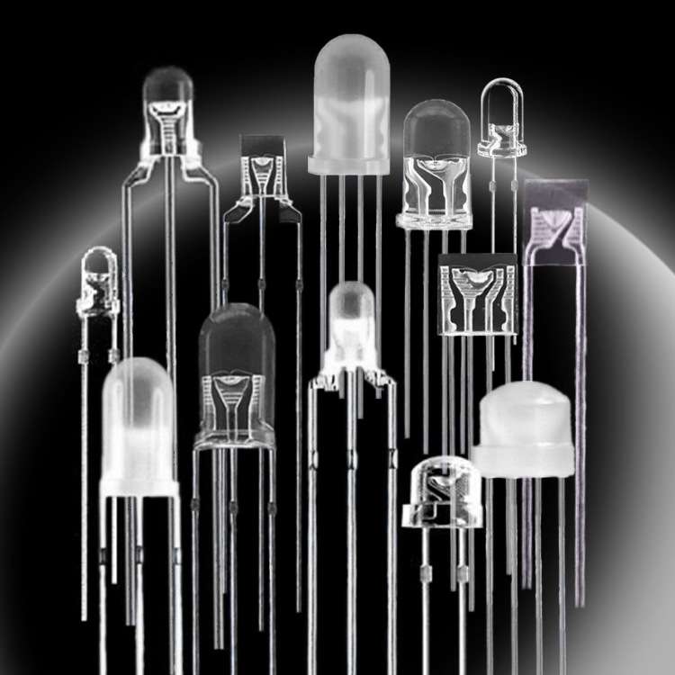 F5/5mmLED灯珠双色灯圆头透明红绿、红蓝led发光二极管直插灯珠