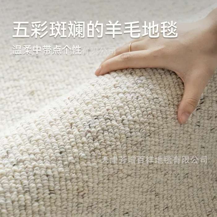 新西兰羊毛法式奶油风客厅地毯轻奢高级卧室现代简约地毯家用地垫