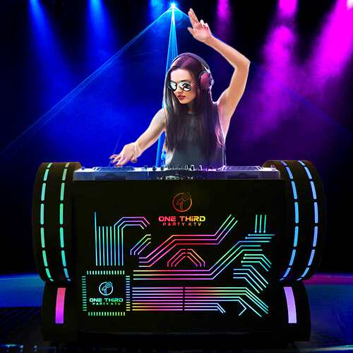 酒吧发光DJ台KTVled可移动铁艺PARTYK打碟台LEDLED工业风轻奢吧台