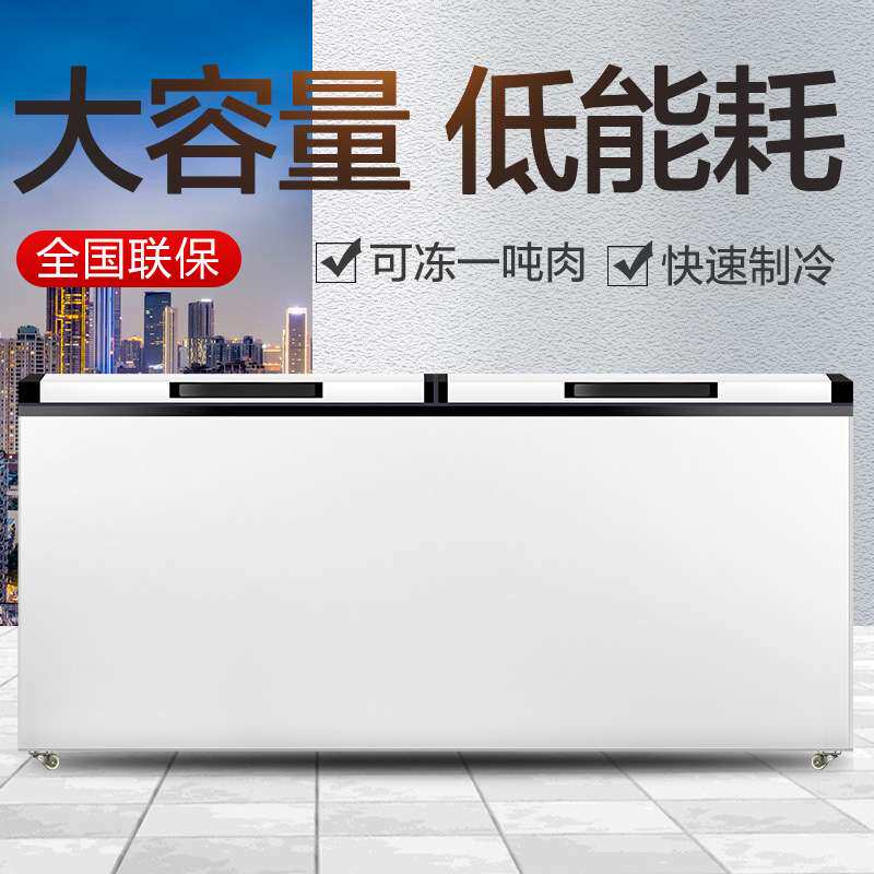 大容量卧式冰柜商用冷冻冰箱家用小型冷藏保鲜单双温速冻雪柜