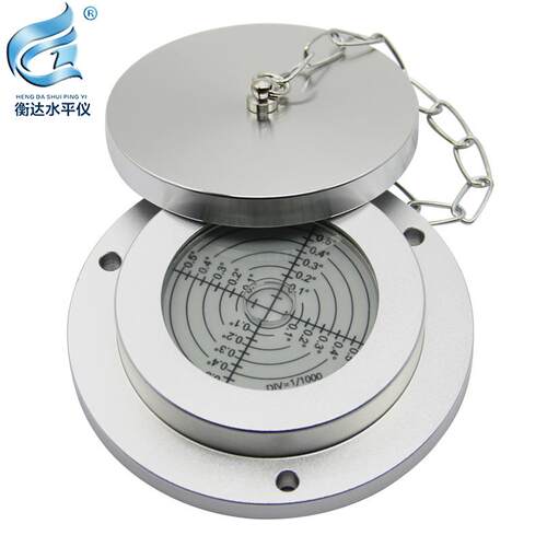 吊车水平仪带盖10075高精度水平泡珠3分源头法兰铝制万向圆水准器