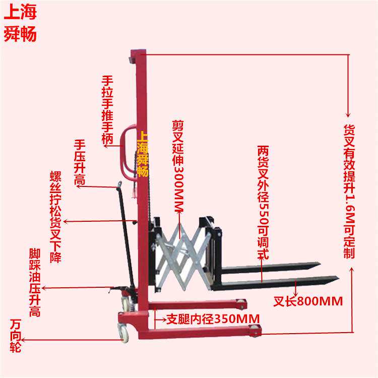 供应手动液压叉车前移式堆垛机 托盘升降车液压提升机堆高机