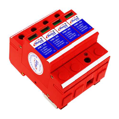 恒立信B级电源防雷器60KA 380V家用4P电源浪涌保护器HM1-60 2.0kV