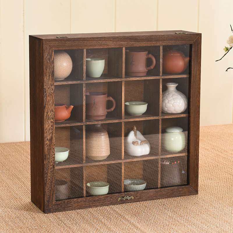 实木防尘展示柜桌面收纳盒透明玻璃摆件柜首饰储存格子柜小茶具柜,玩具/童车/益智/积木/模型,四驱车零配件/工具,淘宝优惠券,粉丝福利购,淘宝优惠卷