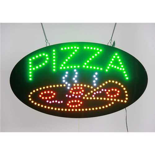 跨境灯箱LED广告牌店面门牌挂牌披萨店 LED PIZZA SIGN 27x15inch