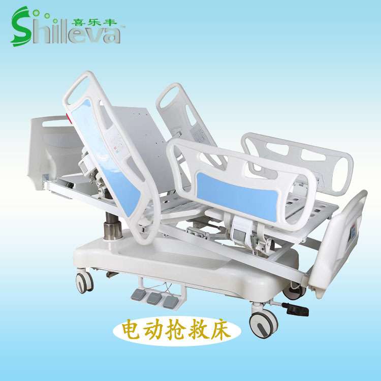 ICU电动抢救床电动五功能升降病床多功能立柱升降病床电动溶栓床