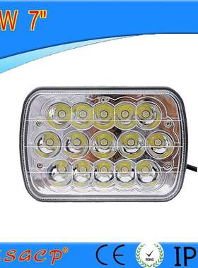 7寸45W汽车LED工作灯 LED方形检修灯 越野车顶射灯12V 24V照明灯