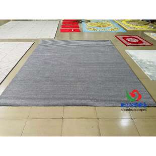 现代简约灰色长方形格子中式客厅茶几沙发地毯大厅接待室贵宾室