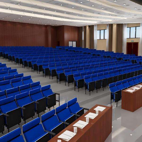 礼堂椅排椅厂家直供报告厅会议椅学校带小桌板转椅多媒体座椅