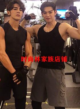 休闲打底大码透气健身背心男辰亦儒跨栏同款黑色吸汗纯棉圆领时尚