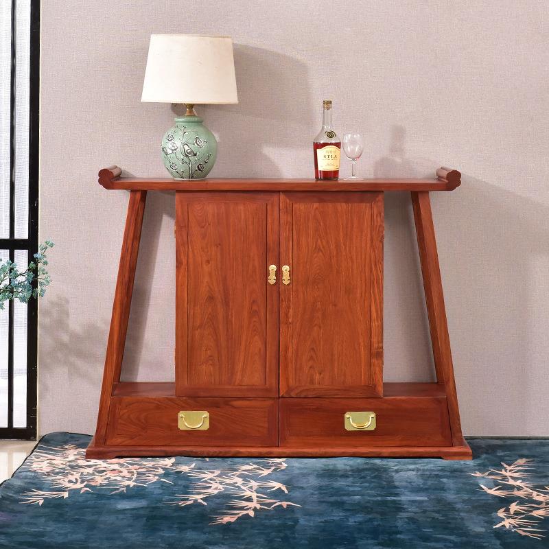 花梨木玄关柜台翘头条案供桌新中式实木储物柜入户条案柜中堂案台