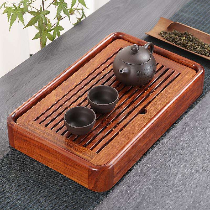 简约小号盛水茶盘家用茶台花梨黑檀实木储水迷你茶海茶具套装干泡